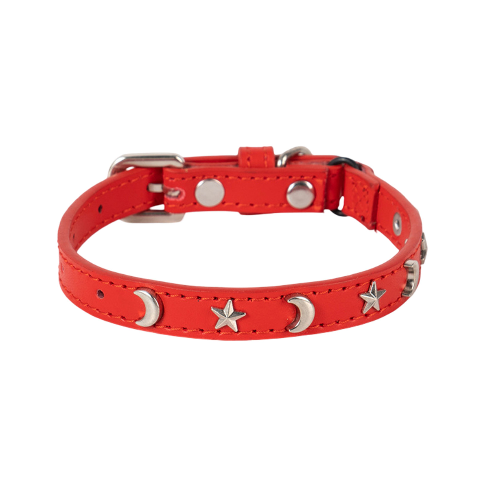 thumbnail image 2 of Collar De Cuero Para Gatos Adecuado Para Gatos Machos Y Hembras Con Banda Elástica, Estrella Y Luna, Collar Con Hebilla Ajustable Adecuado Para Gatos Pequeños Y Gatos Grandes, Tamaño 8-12 Pulgadas, 2 of 2